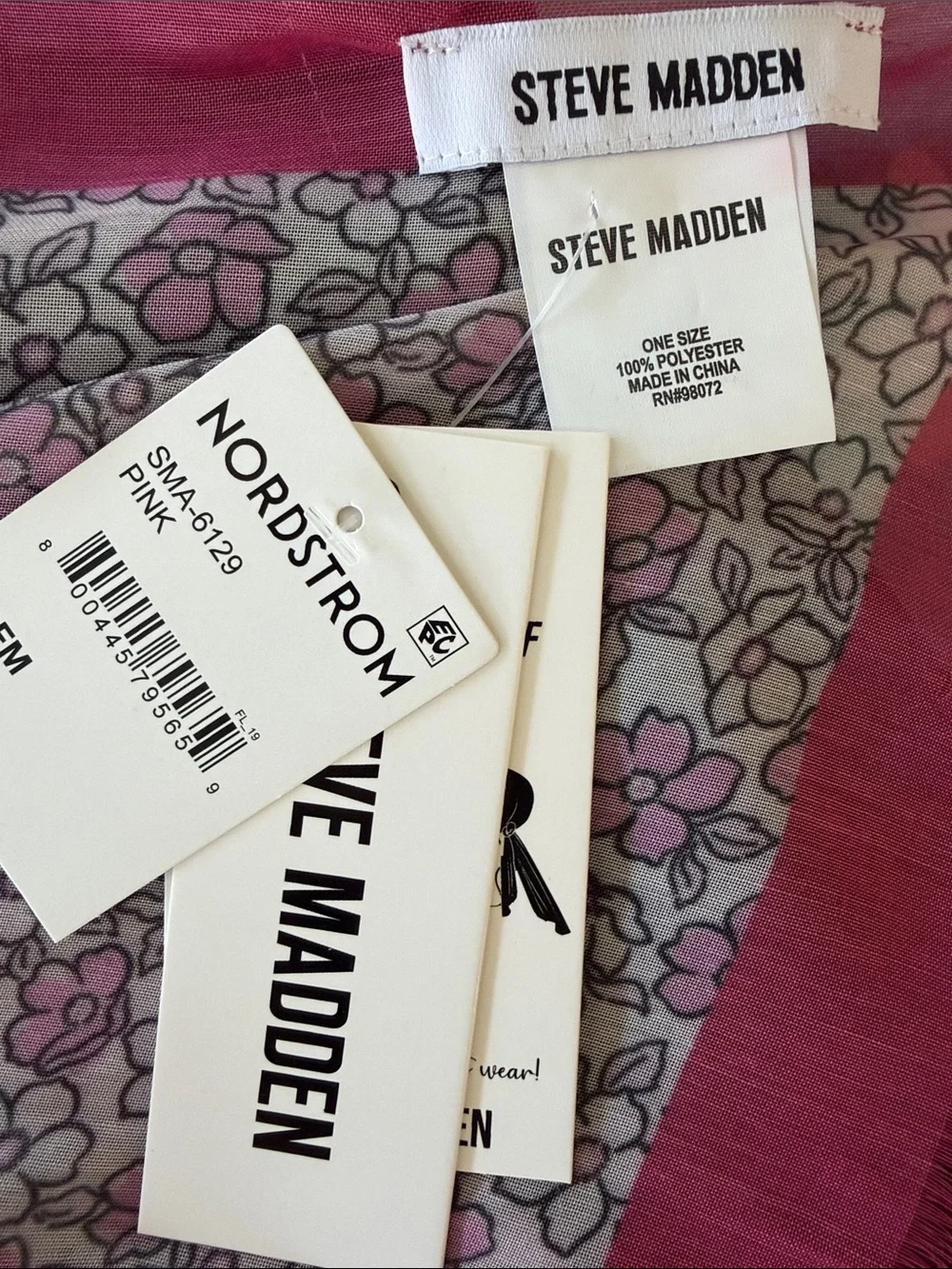 Steve Madden Floral Gauzy Scarf - NWT